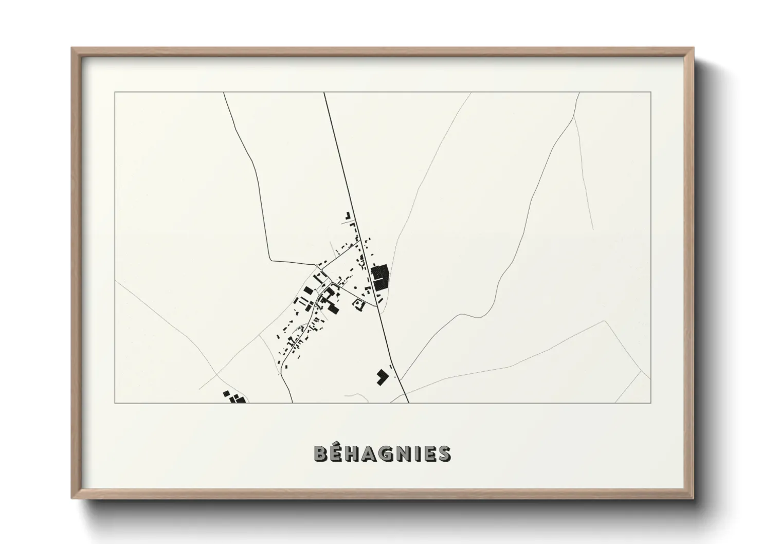Une affiche de carte sur Béhagnies