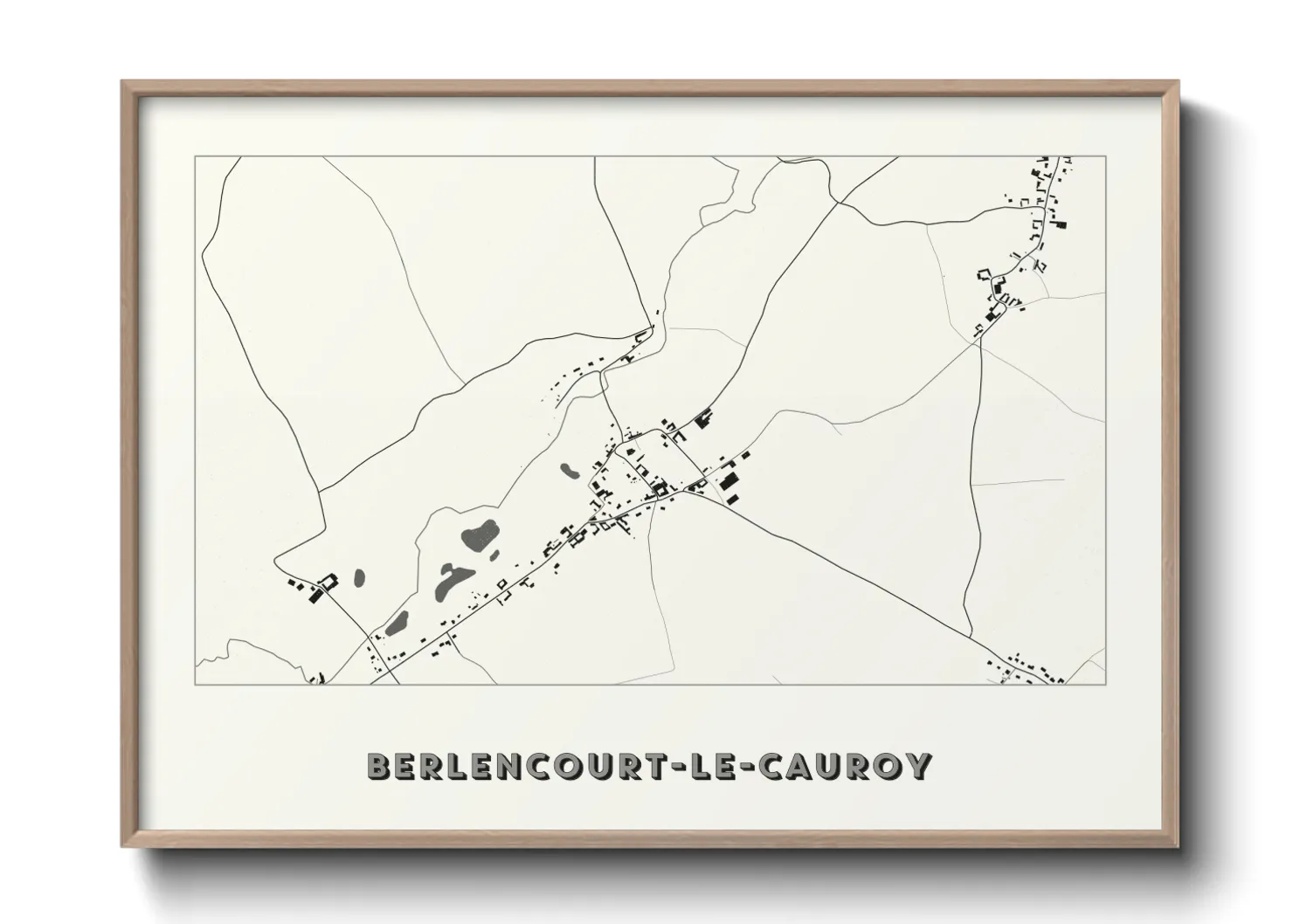 Une affiche de carte sur Berlencourt-le-Cauroy