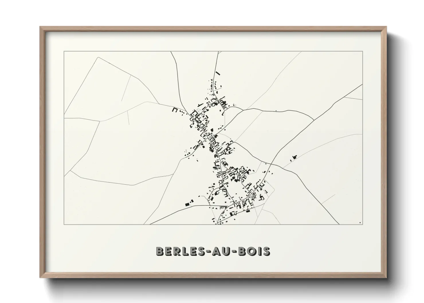 Une affiche de carte sur Berles-au-Bois