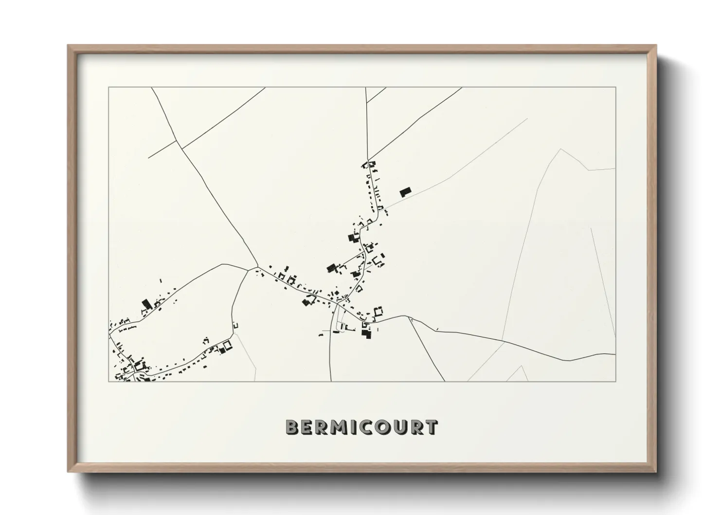 Une affiche de carte sur Bermicourt