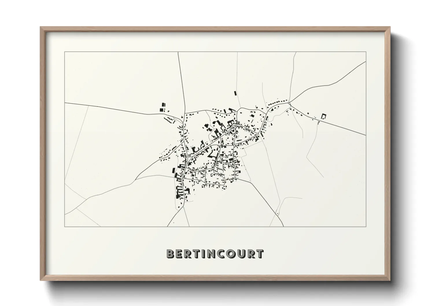 Une affiche de carte sur Bertincourt
