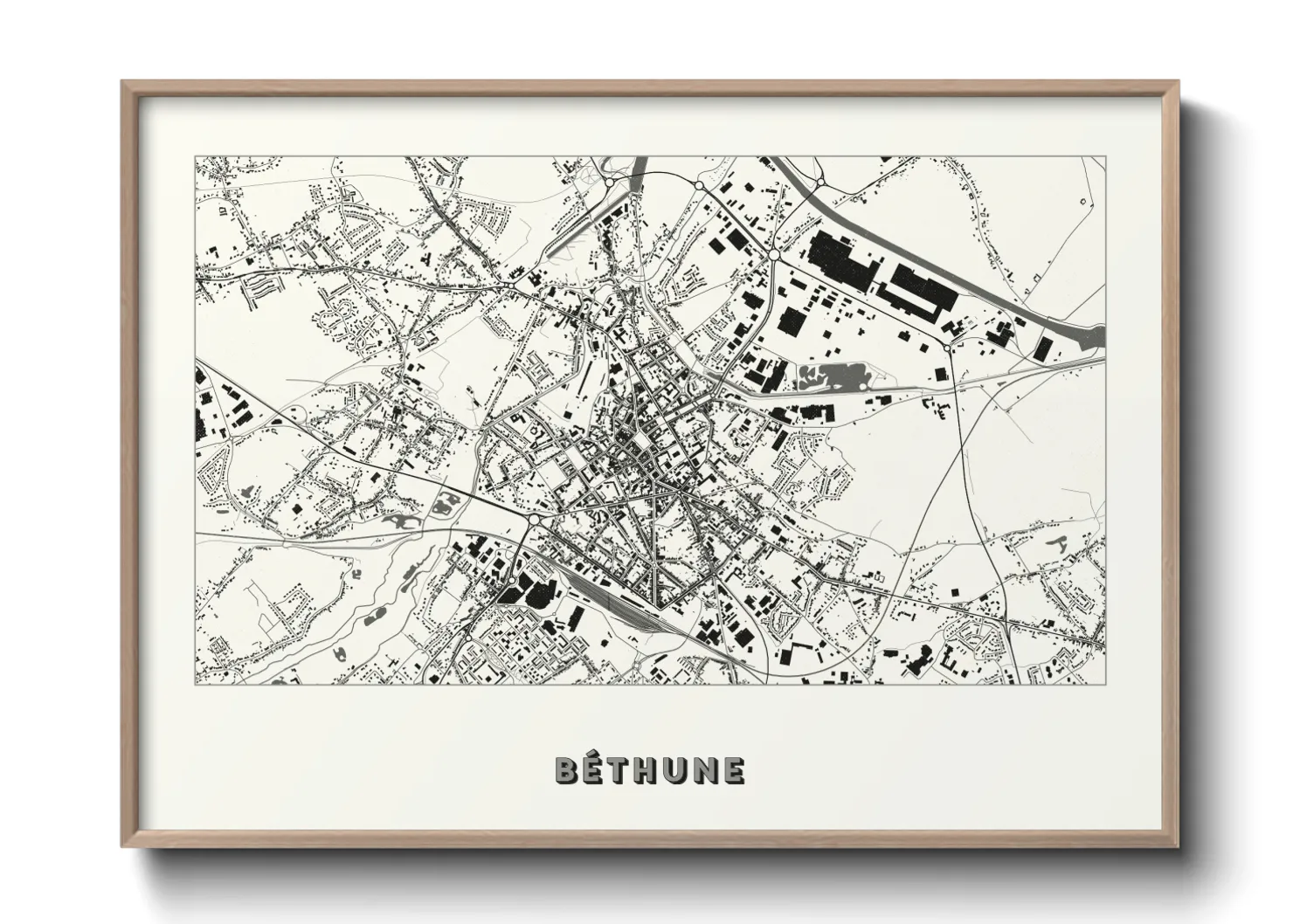 Une affiche de carte sur Béthune