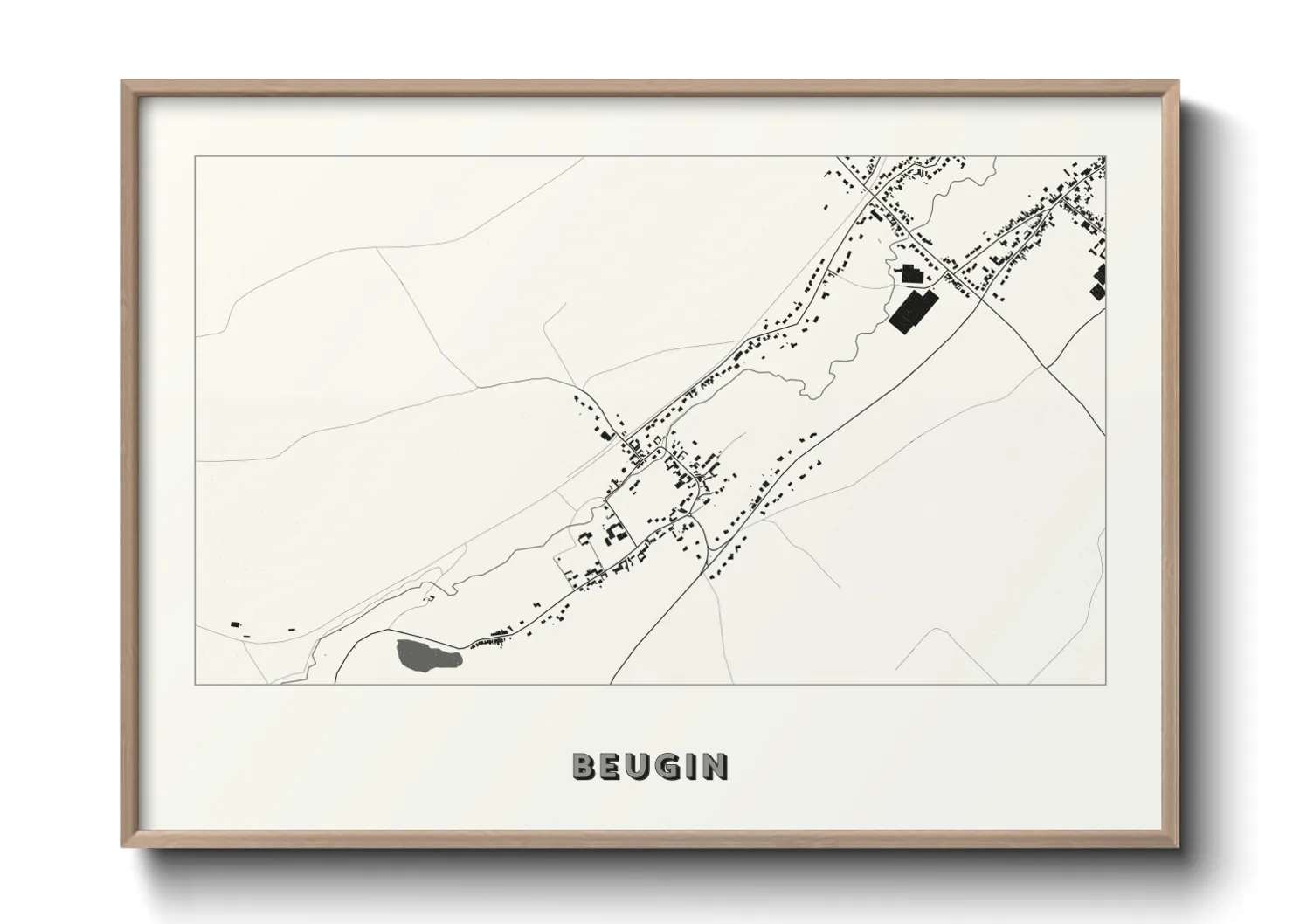 Une affiche de carte sur Beugin