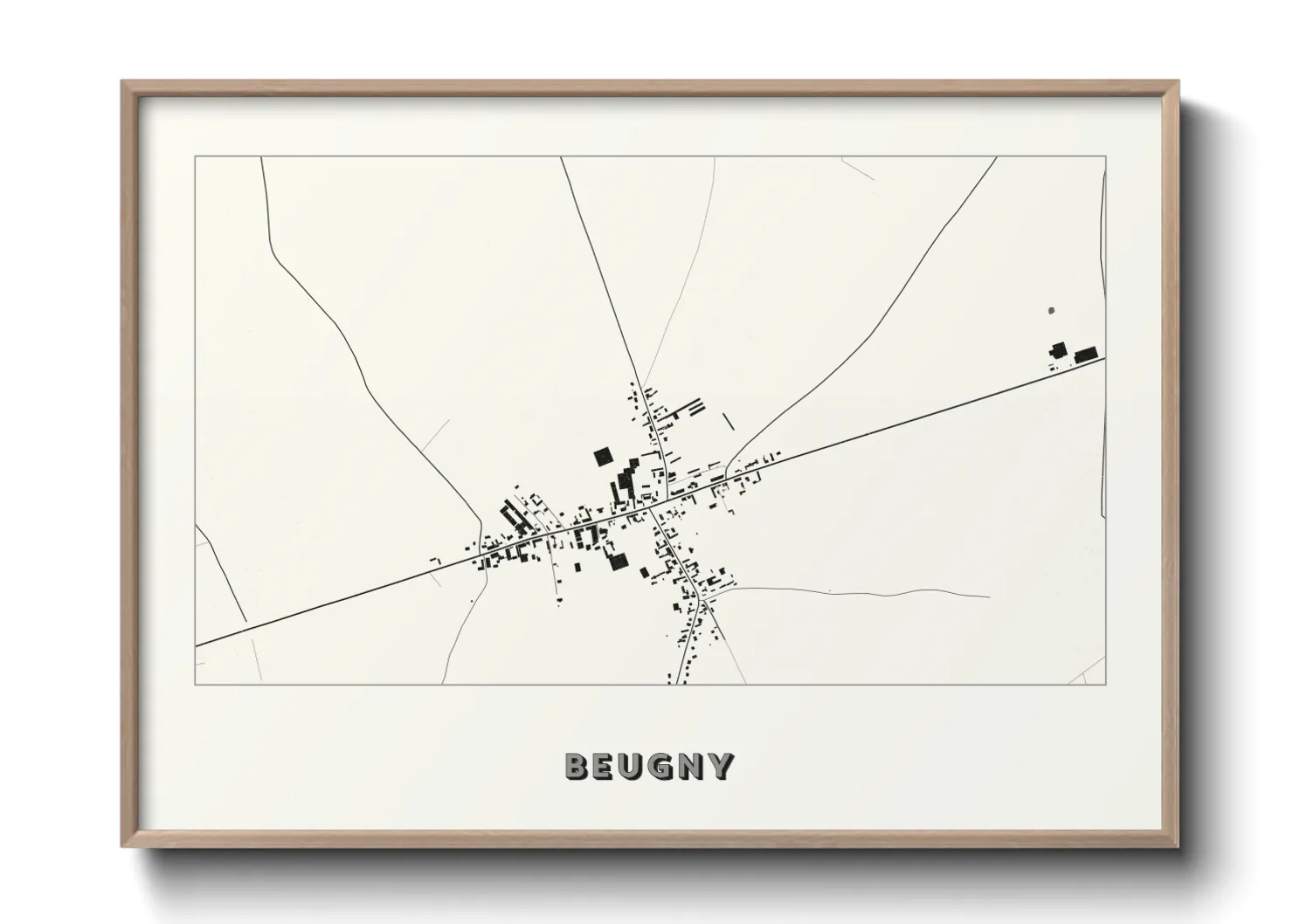 Une affiche de carte sur Beugny