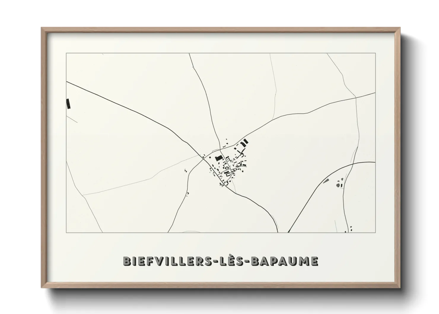 Une affiche de carte sur Biefvillers-lès-Bapaume
