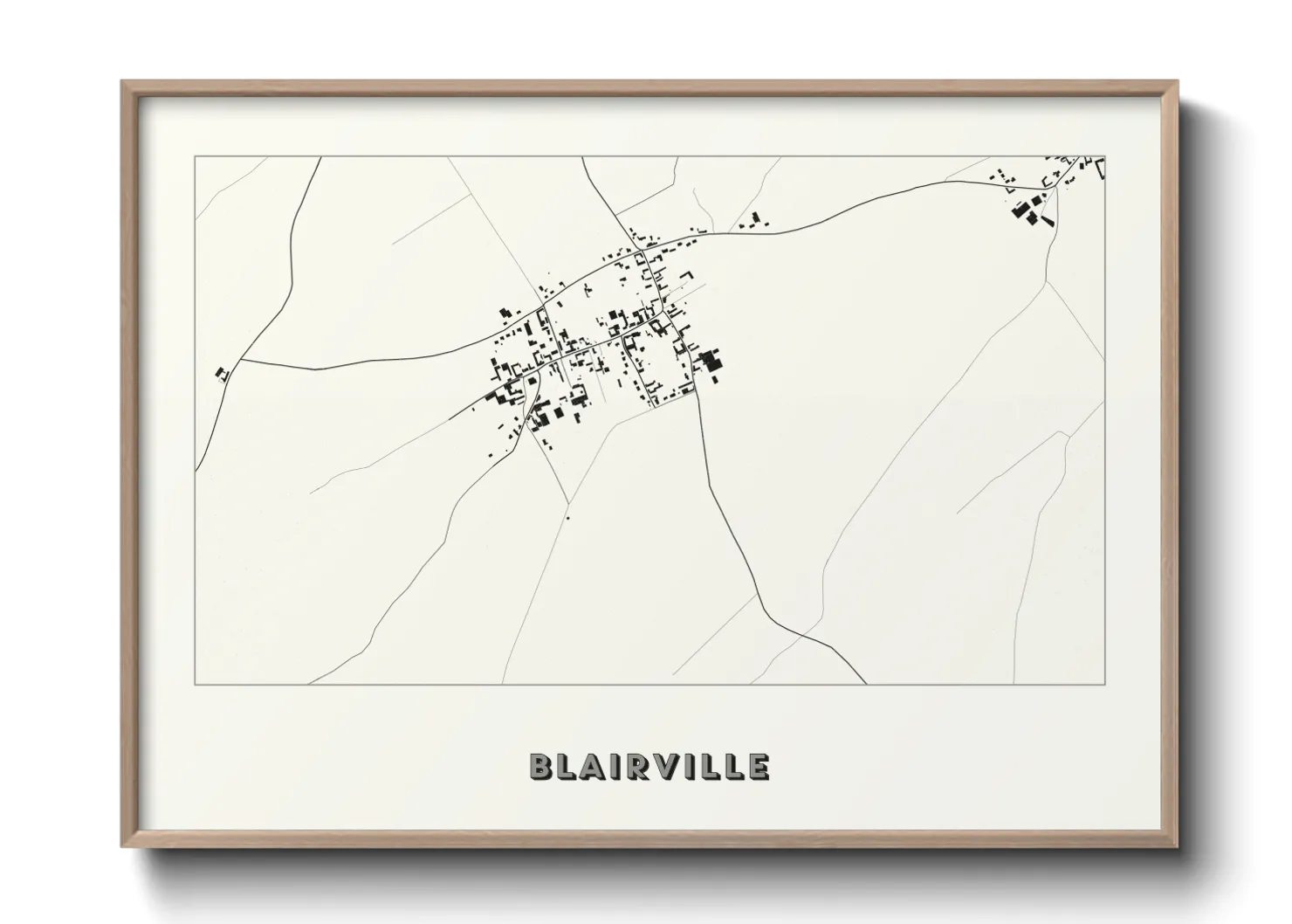 Une affiche de carte sur Blairville