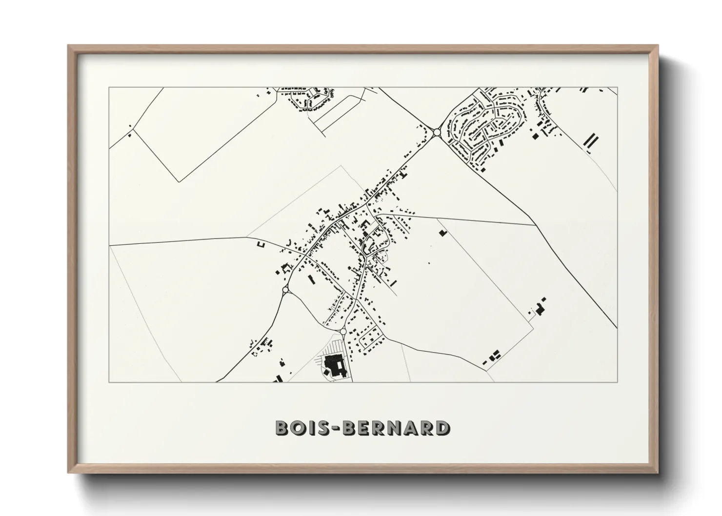 Une affiche de carte sur Bois-Bernard