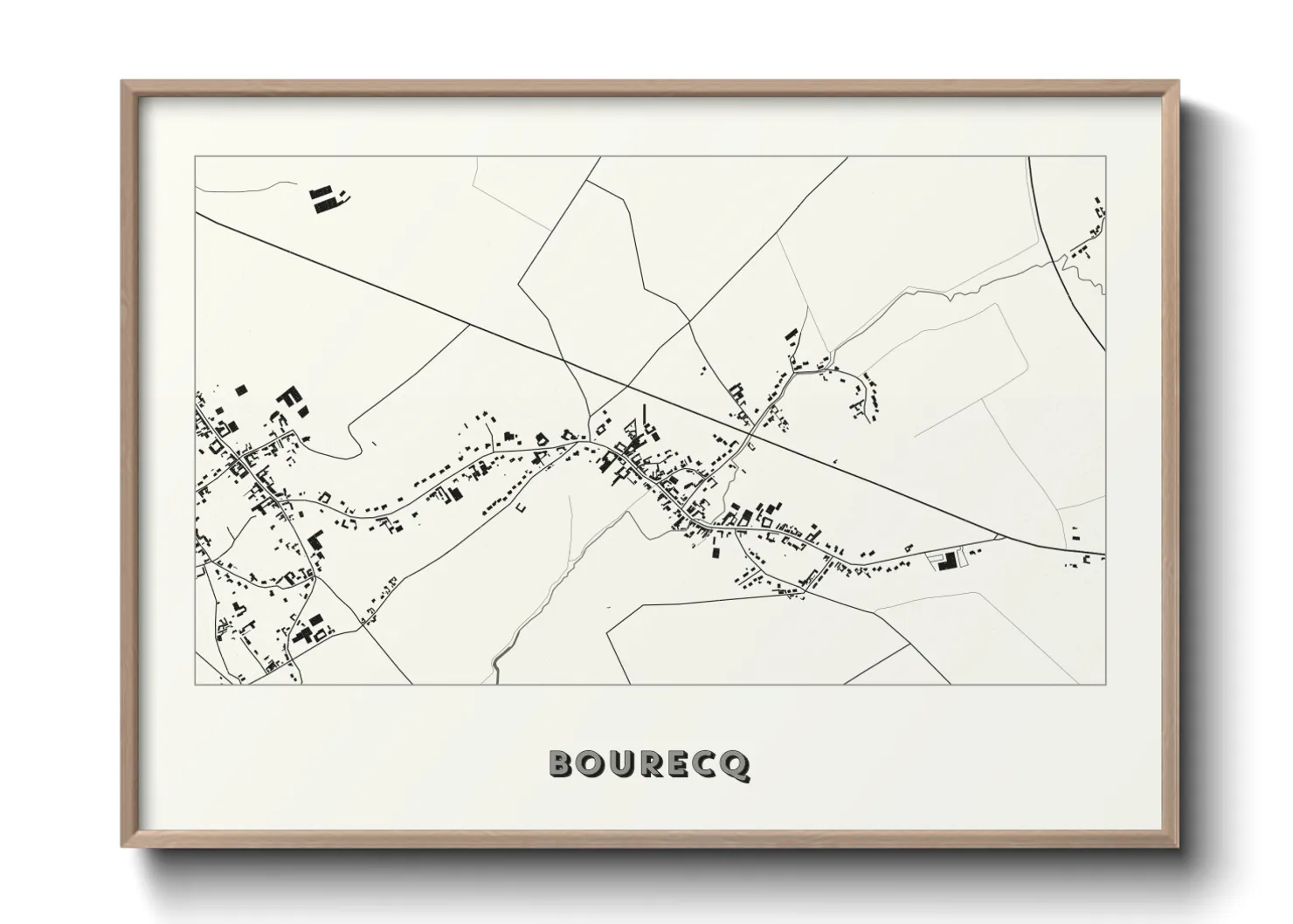 Une affiche de carte sur Bourecq