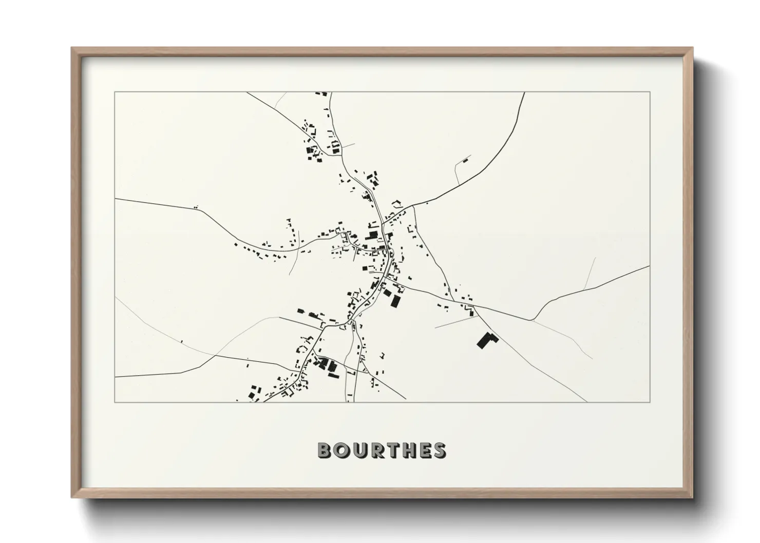Une affiche de carte sur Bourthes
