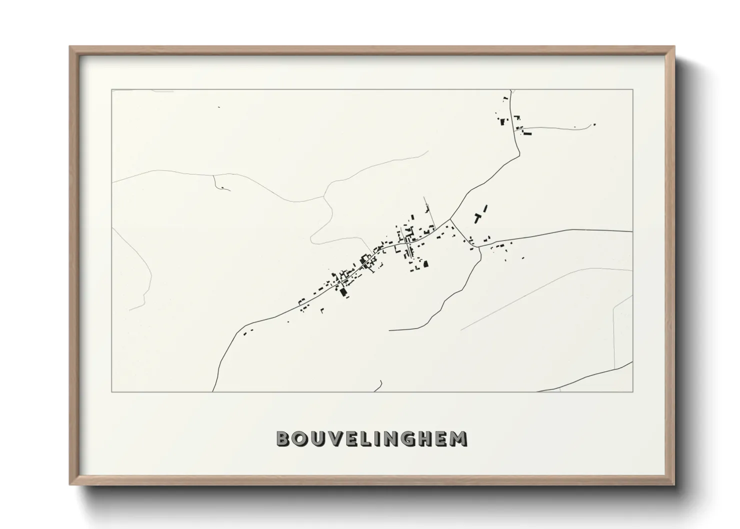 Une affiche de carte sur Bouvelinghem