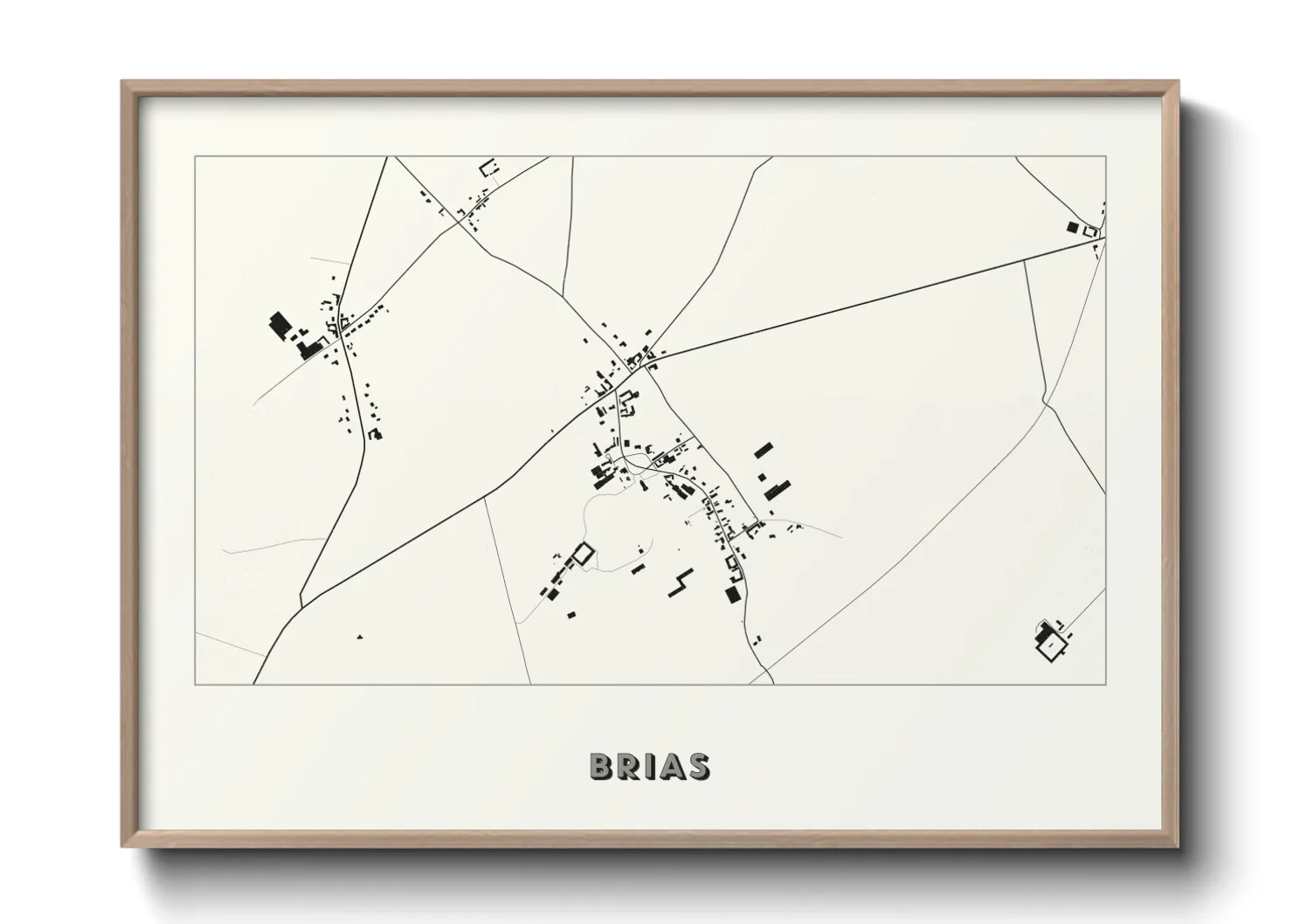 Une affiche de carte sur Brias