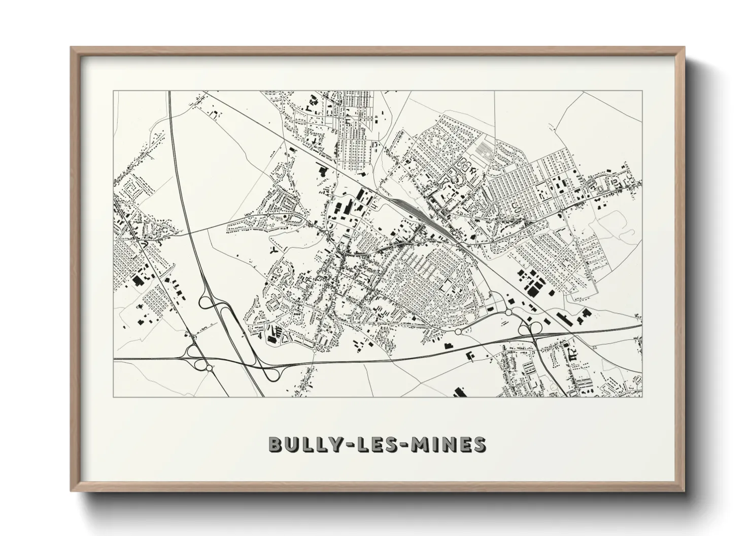 Une affiche de carte sur Bully-les-Mines