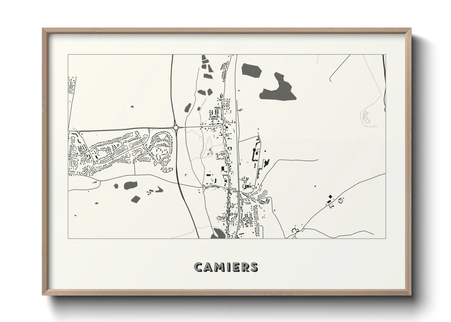Une affiche de carte sur Camiers