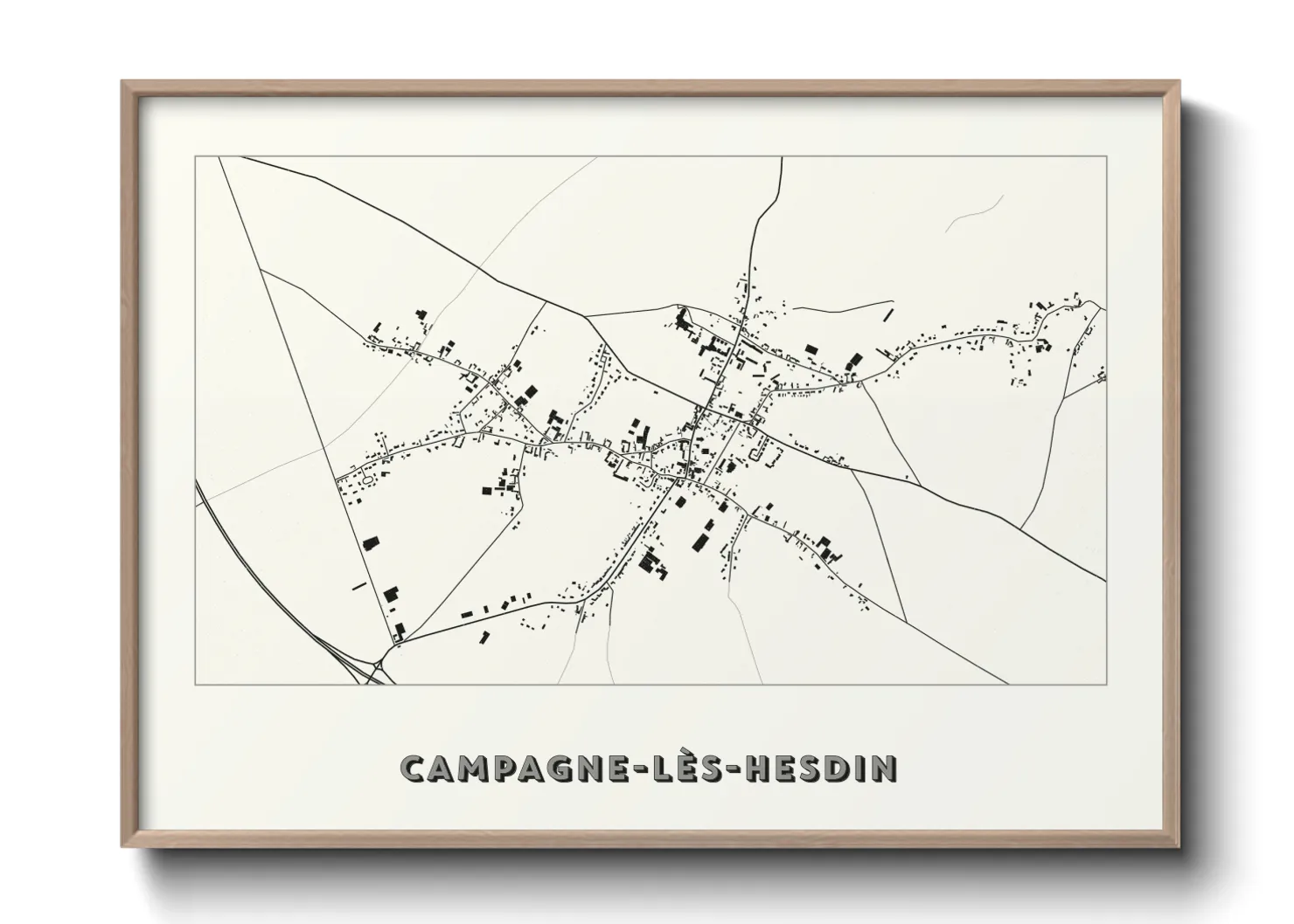 Une affiche de carte sur Campagne-lès-Hesdin