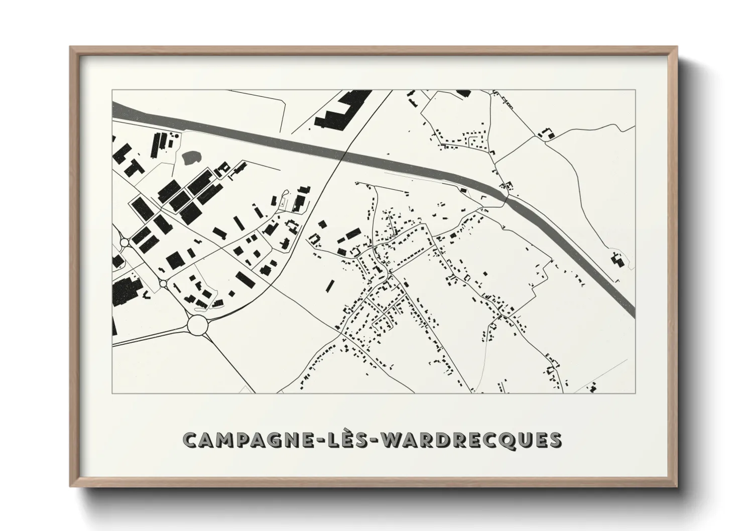 Une affiche de carte sur Campagne-lès-Wardrecques