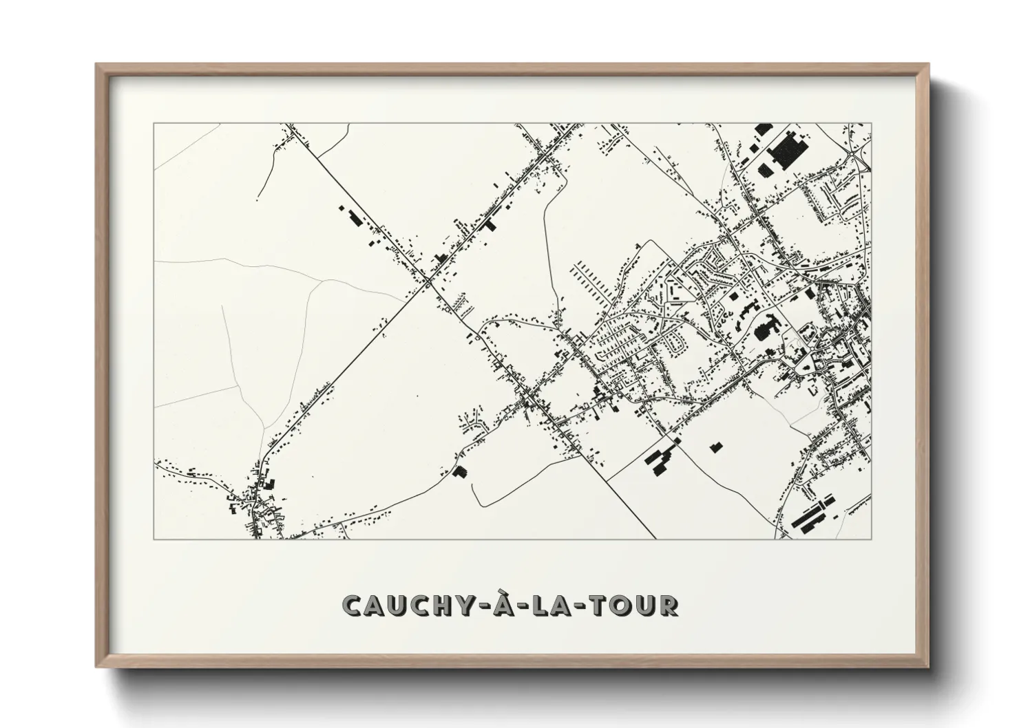 Une affiche de carte sur Cauchy-à-la-Tour