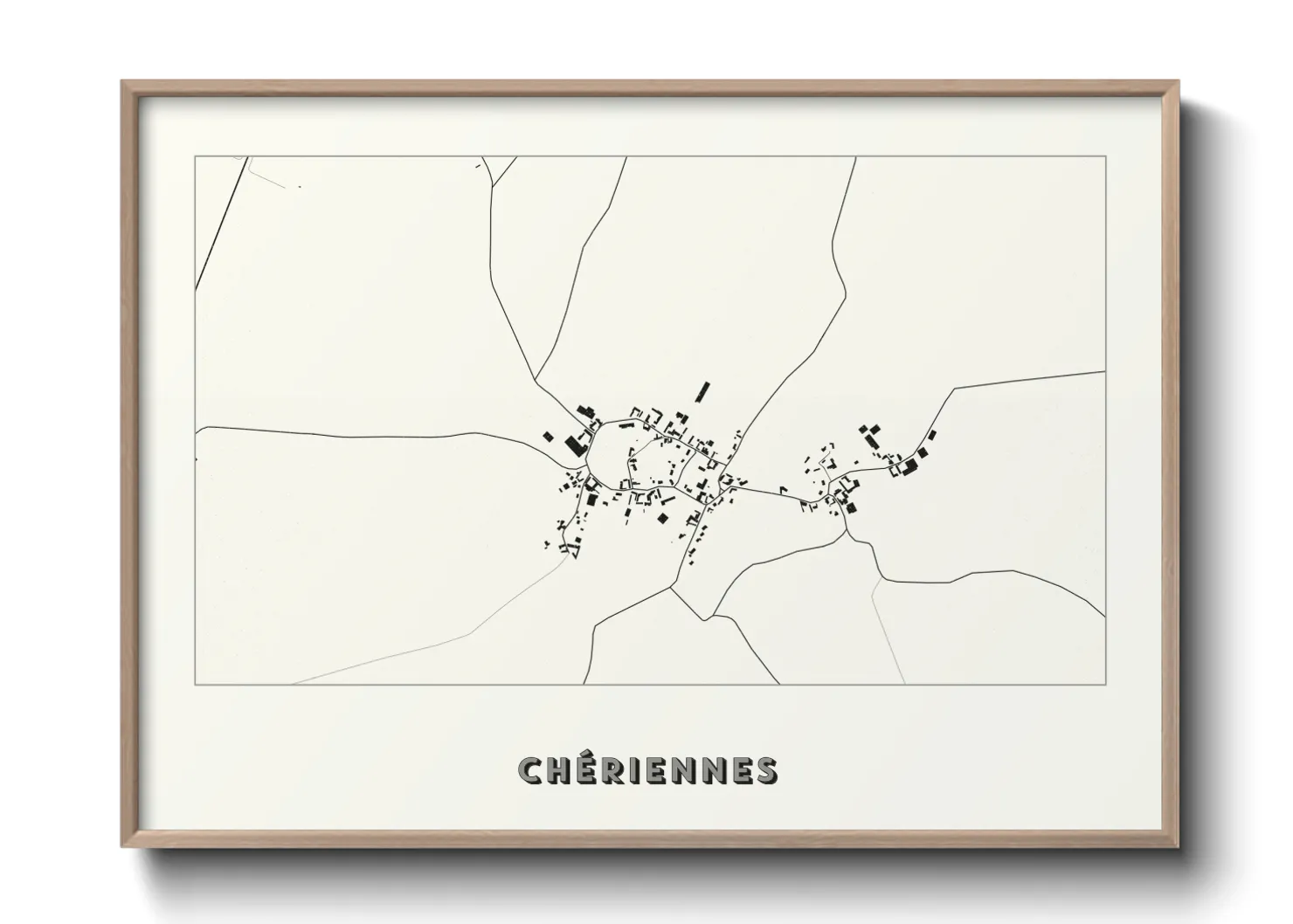 Une affiche de carte sur Chériennes