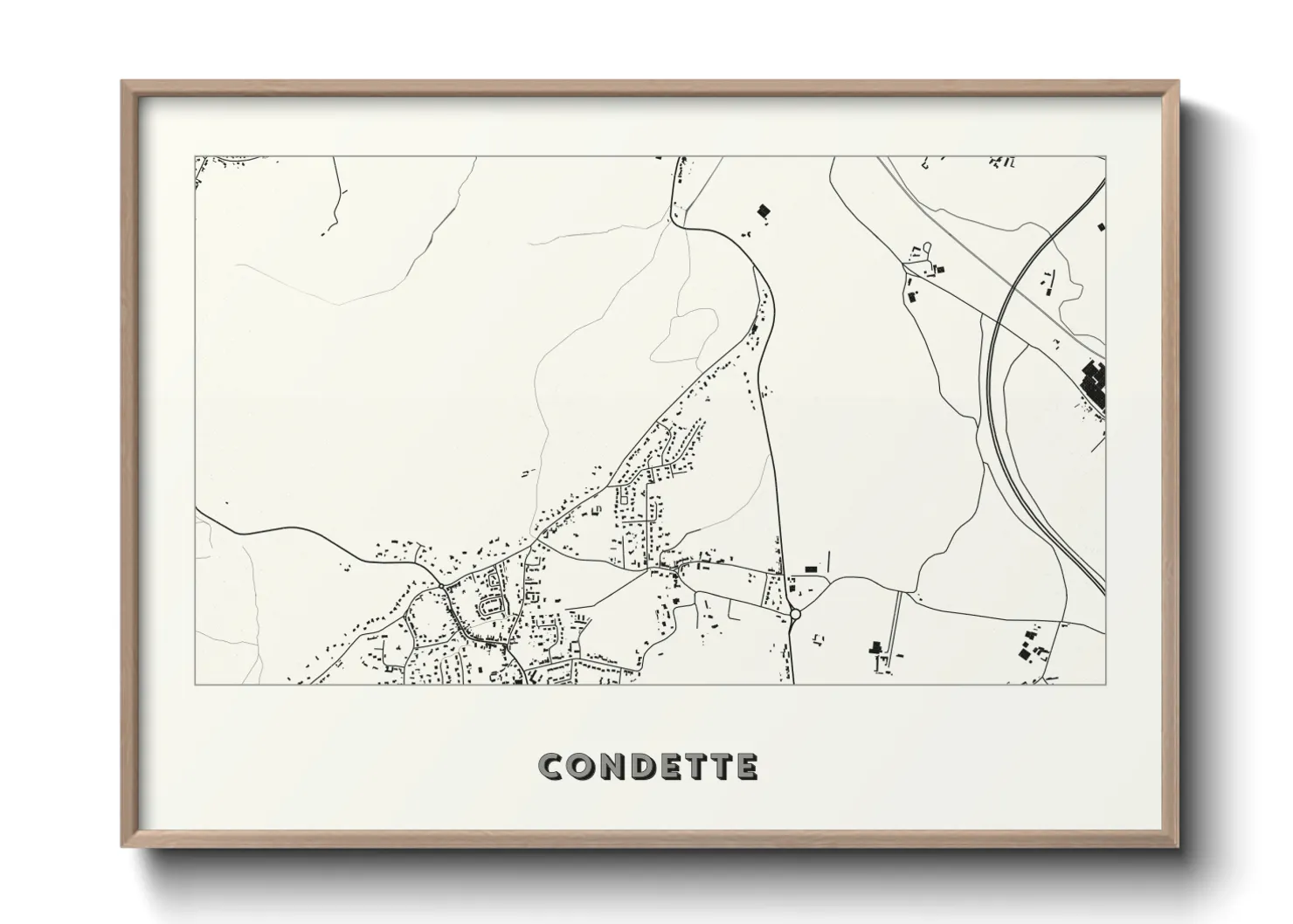 Une affiche de carte sur Condette