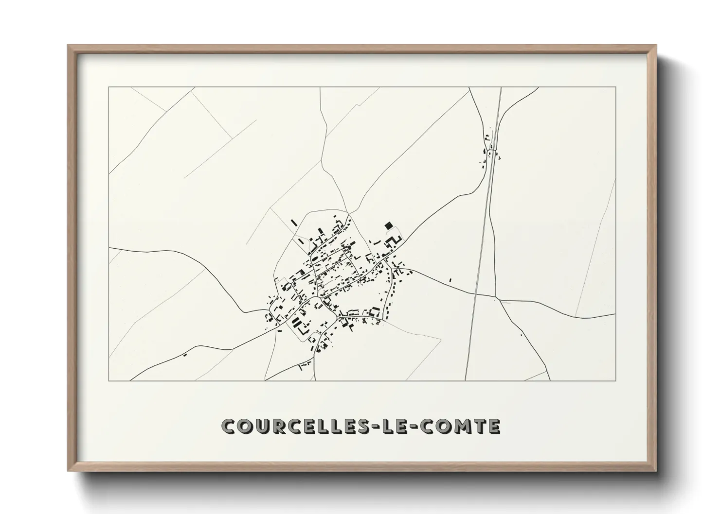 Une affiche de carte sur Courcelles-le-Comte