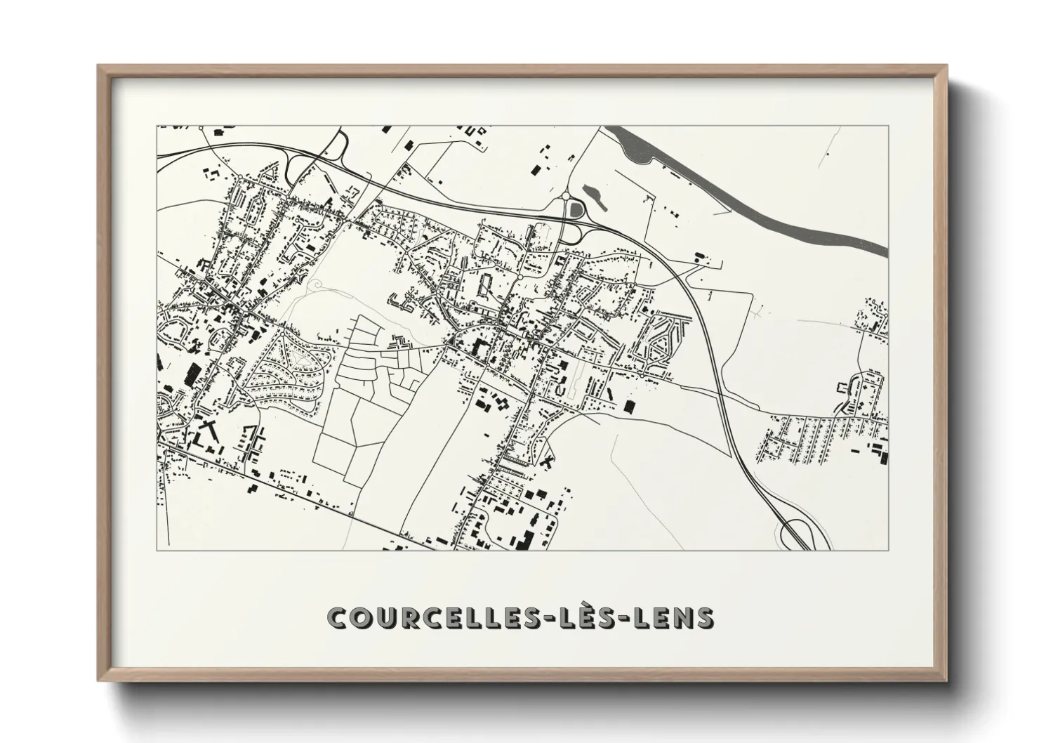 Une affiche de carte sur Courcelles-lès-Lens