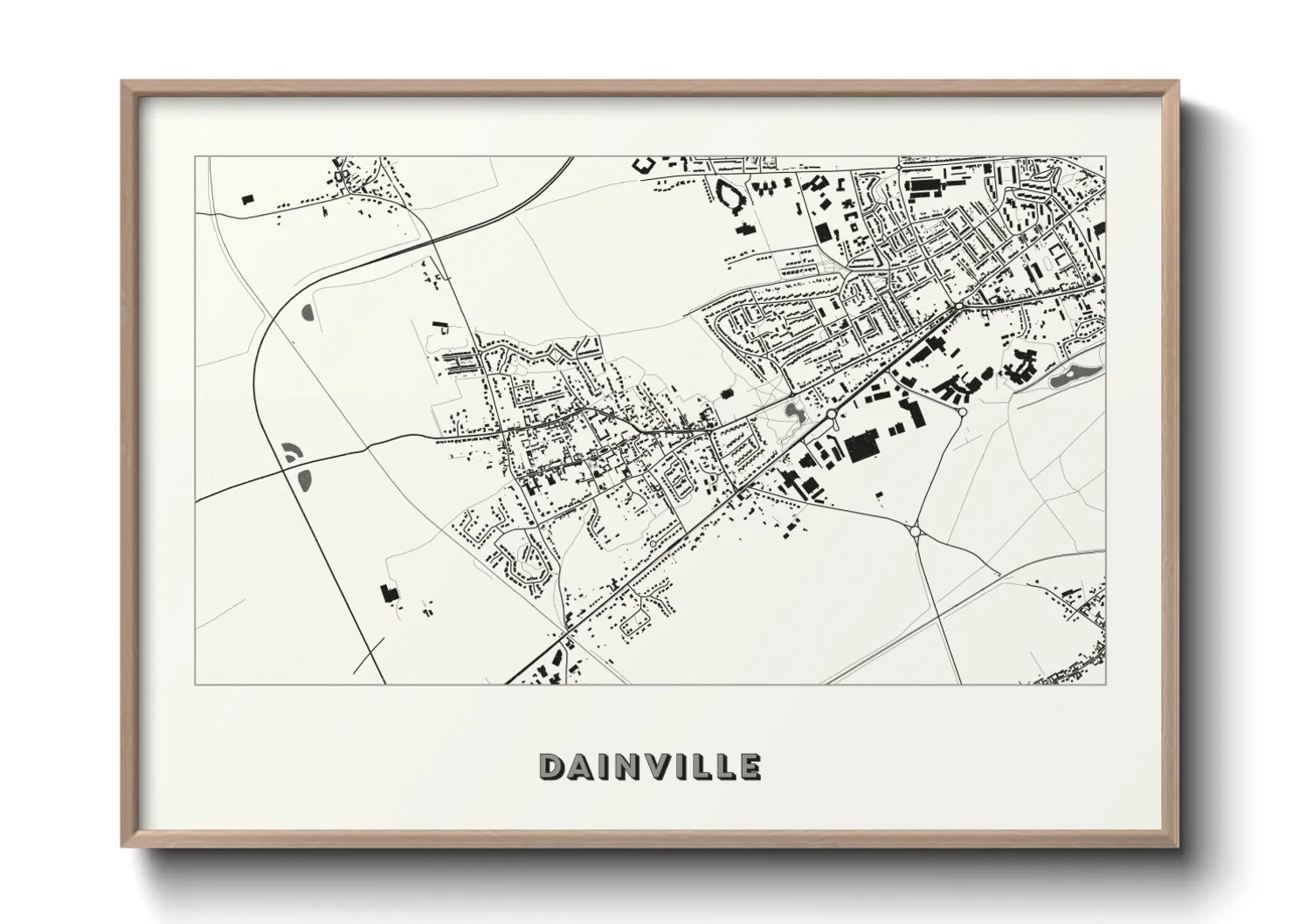 Une affiche de carte sur Dainville