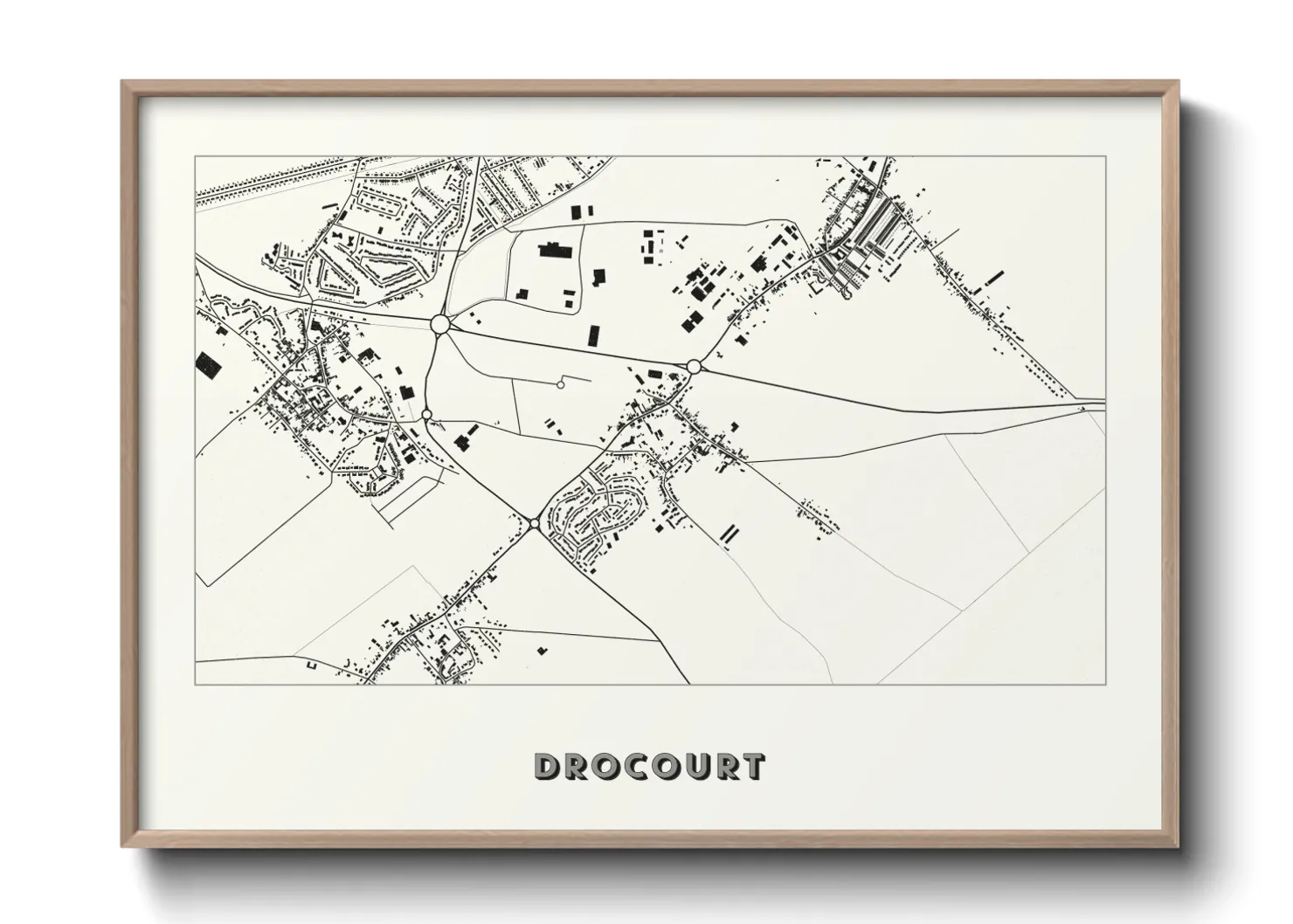 Une affiche de carte sur Drocourt