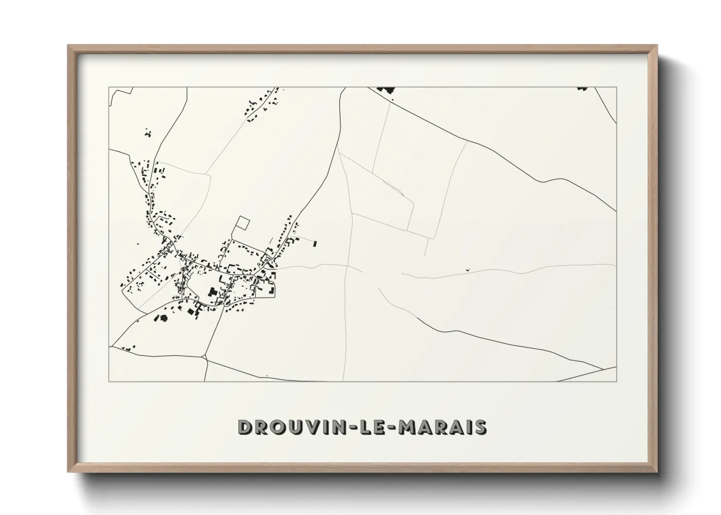 Une affiche de carte sur Drouvin-le-Marais