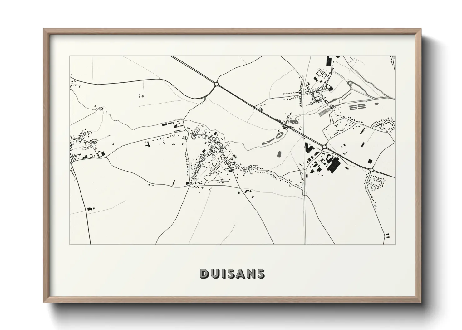 Une affiche de carte sur Duisans