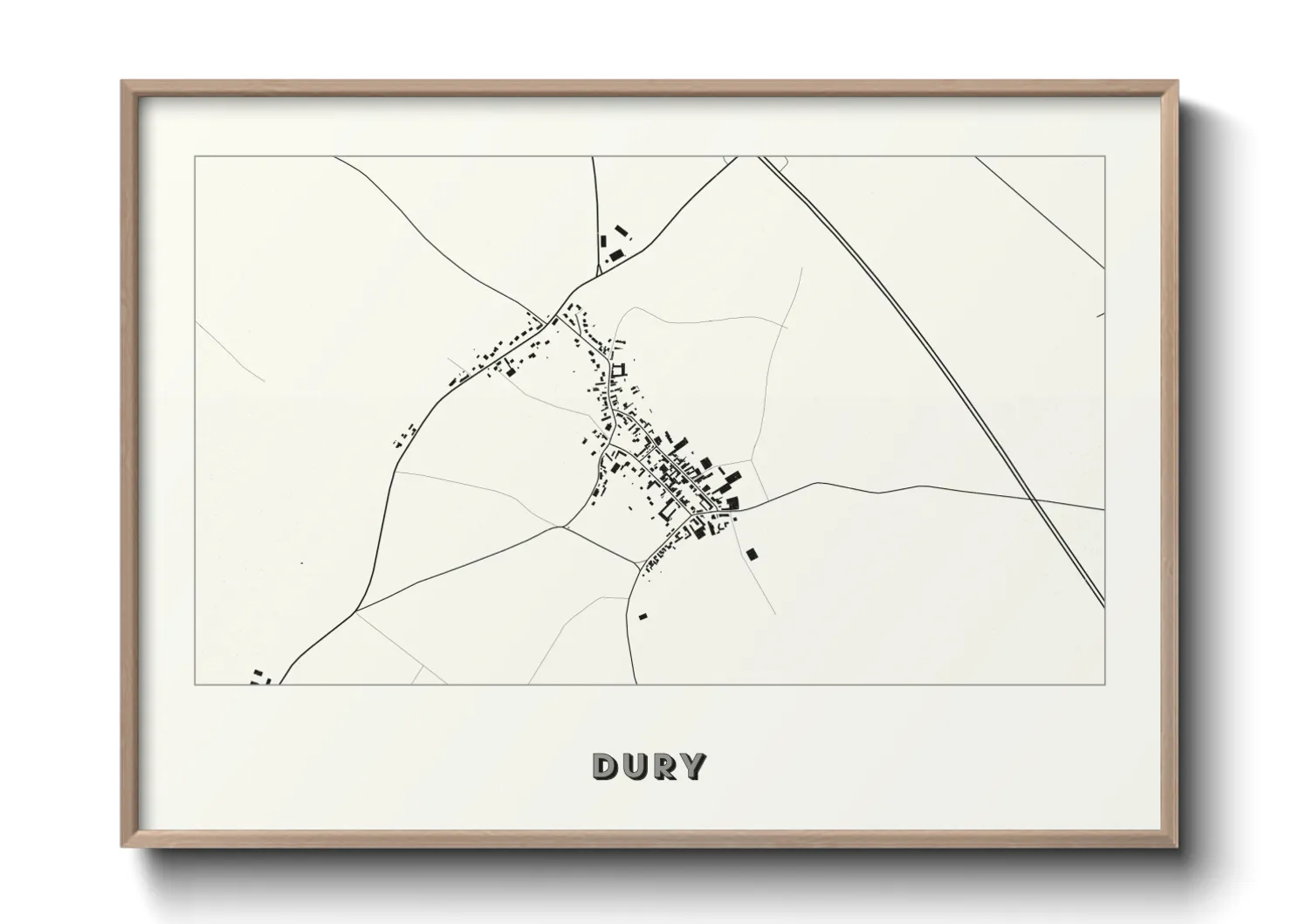 Une affiche de carte sur Dury