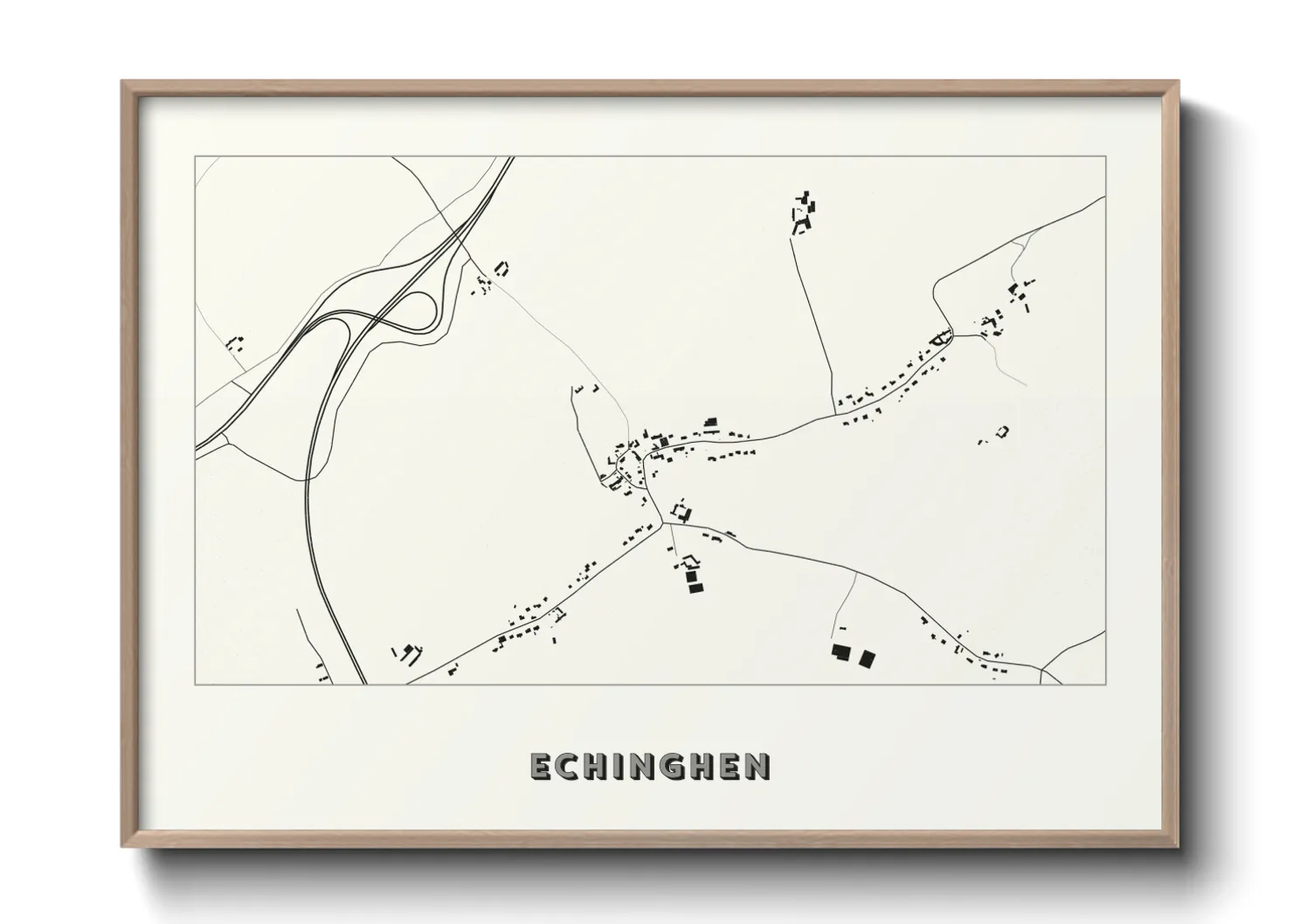 Une affiche de carte sur Echinghen