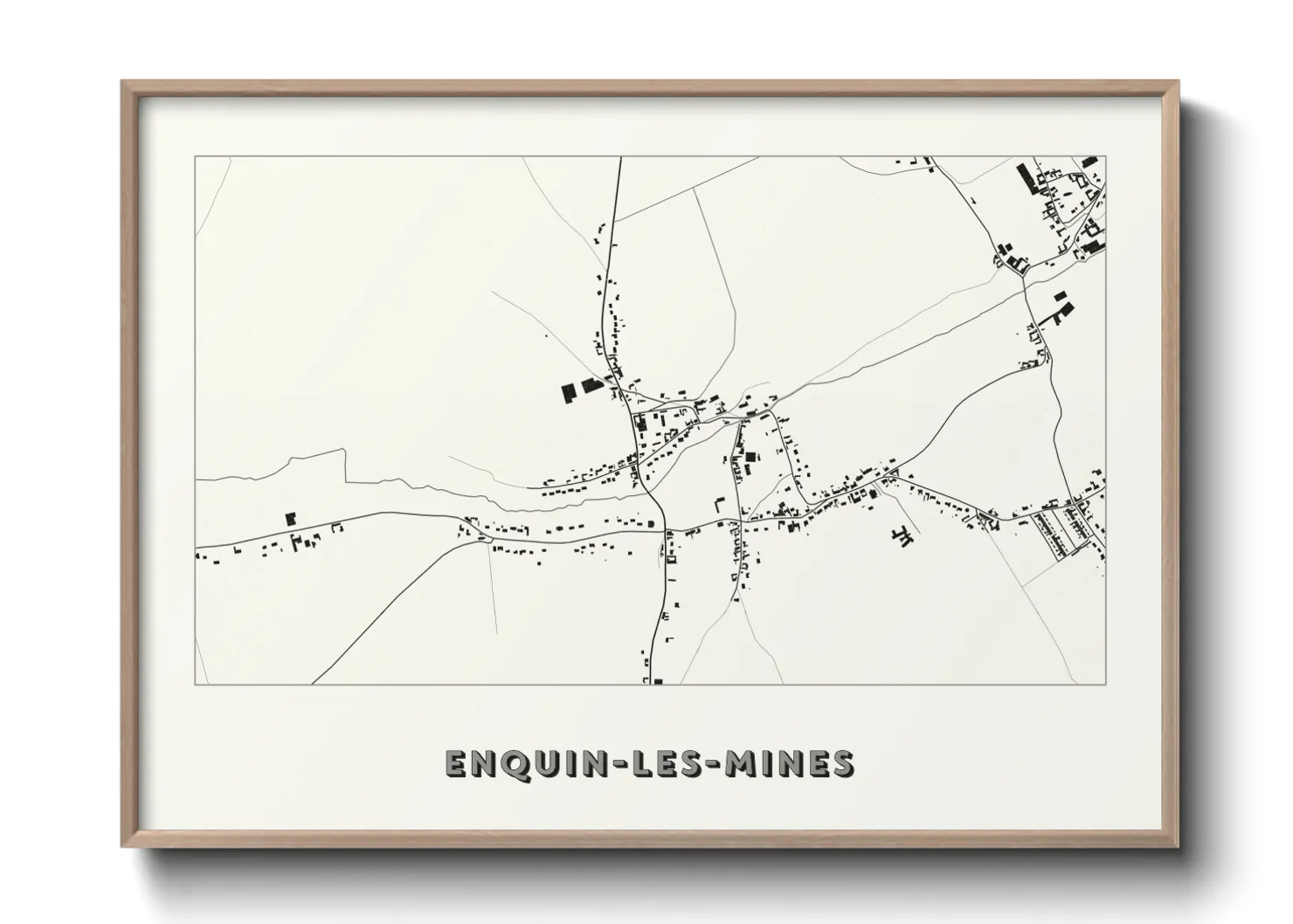 Une affiche de carte sur Enquin-les-Mines