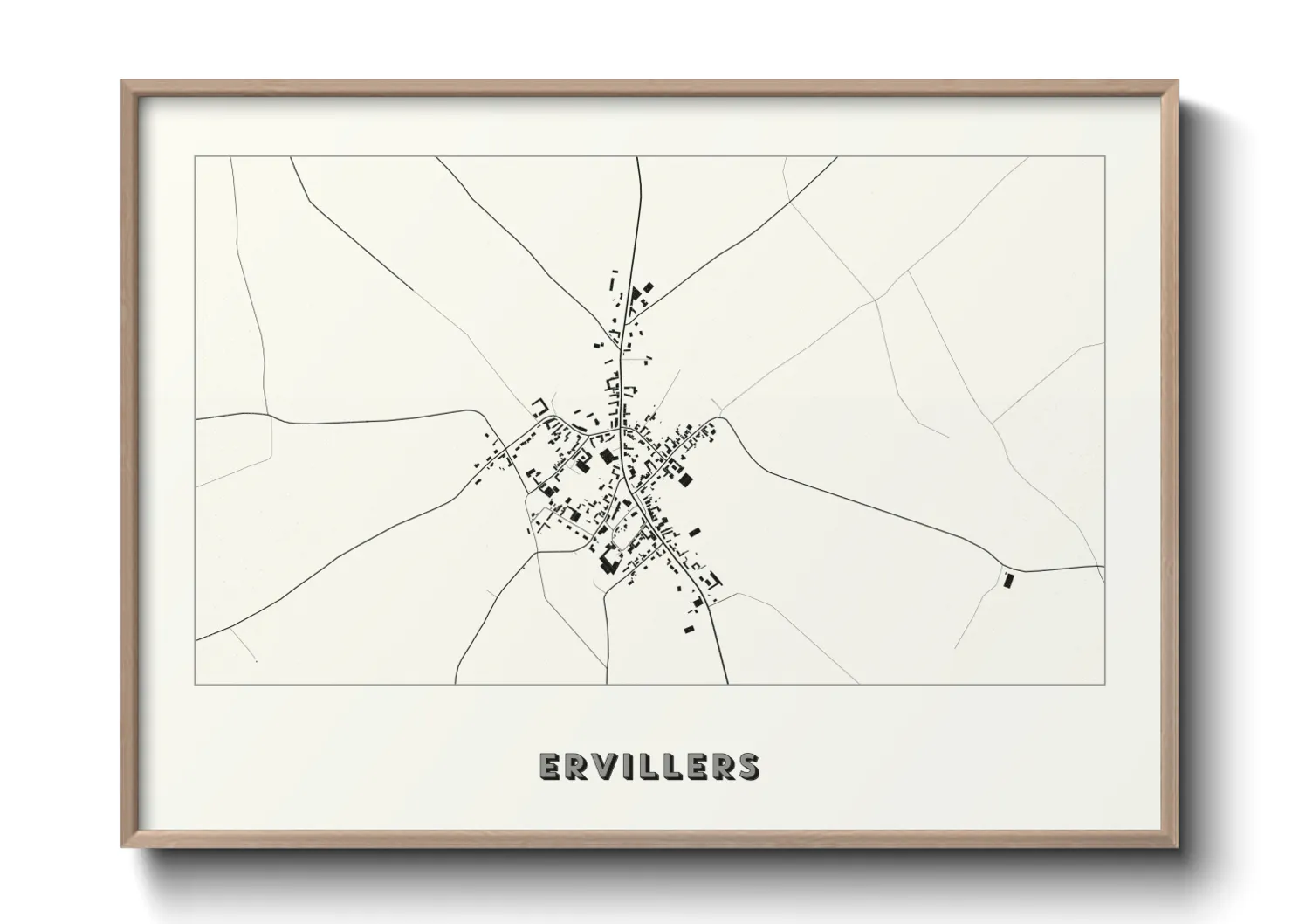 Une affiche de carte sur Ervillers