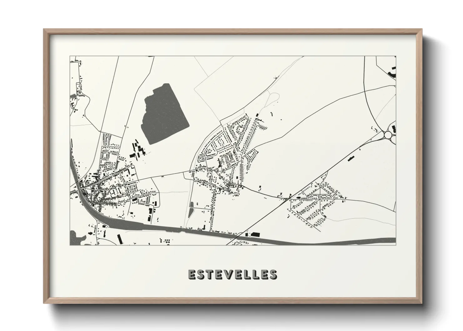 Une affiche de carte sur Estevelles