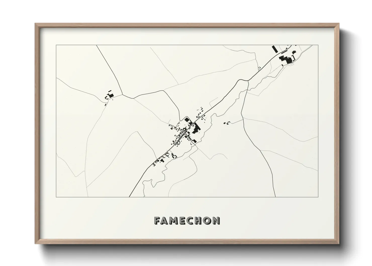 Une affiche de carte sur Famechon