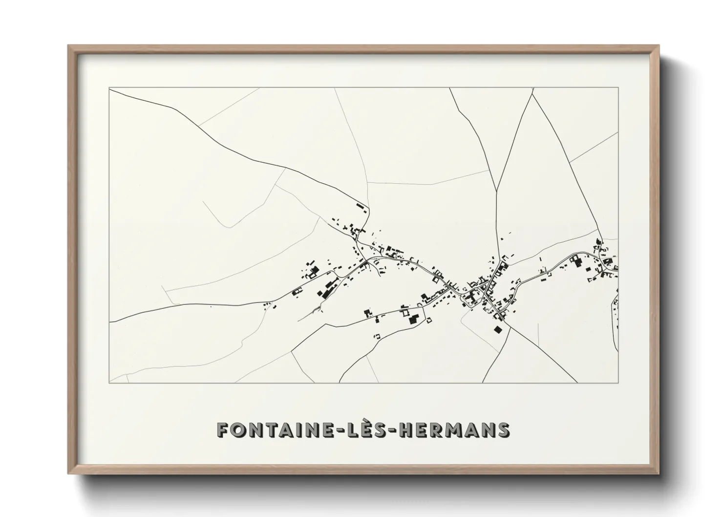 Une affiche de carte sur Fontaine-lès-Hermans