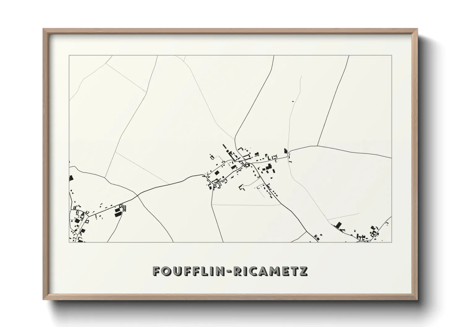 Une affiche de carte sur Foufflin-Ricametz