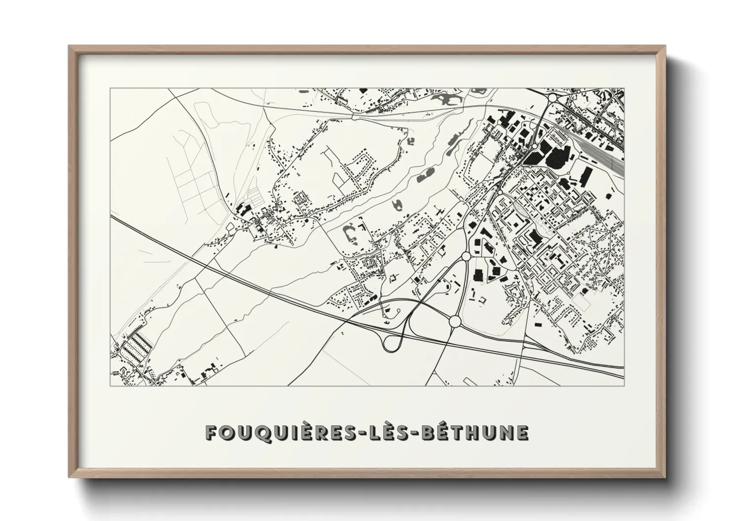 Une affiche de carte sur Fouquières-lès-Béthune