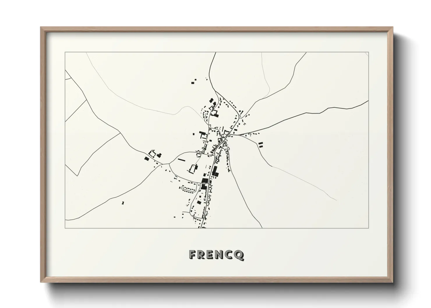 Une affiche de carte sur Frencq