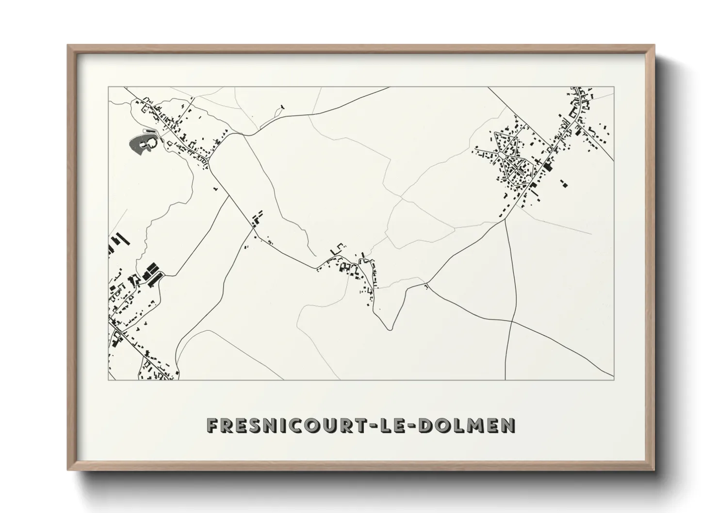 Une affiche de carte sur Fresnicourt-le-Dolmen