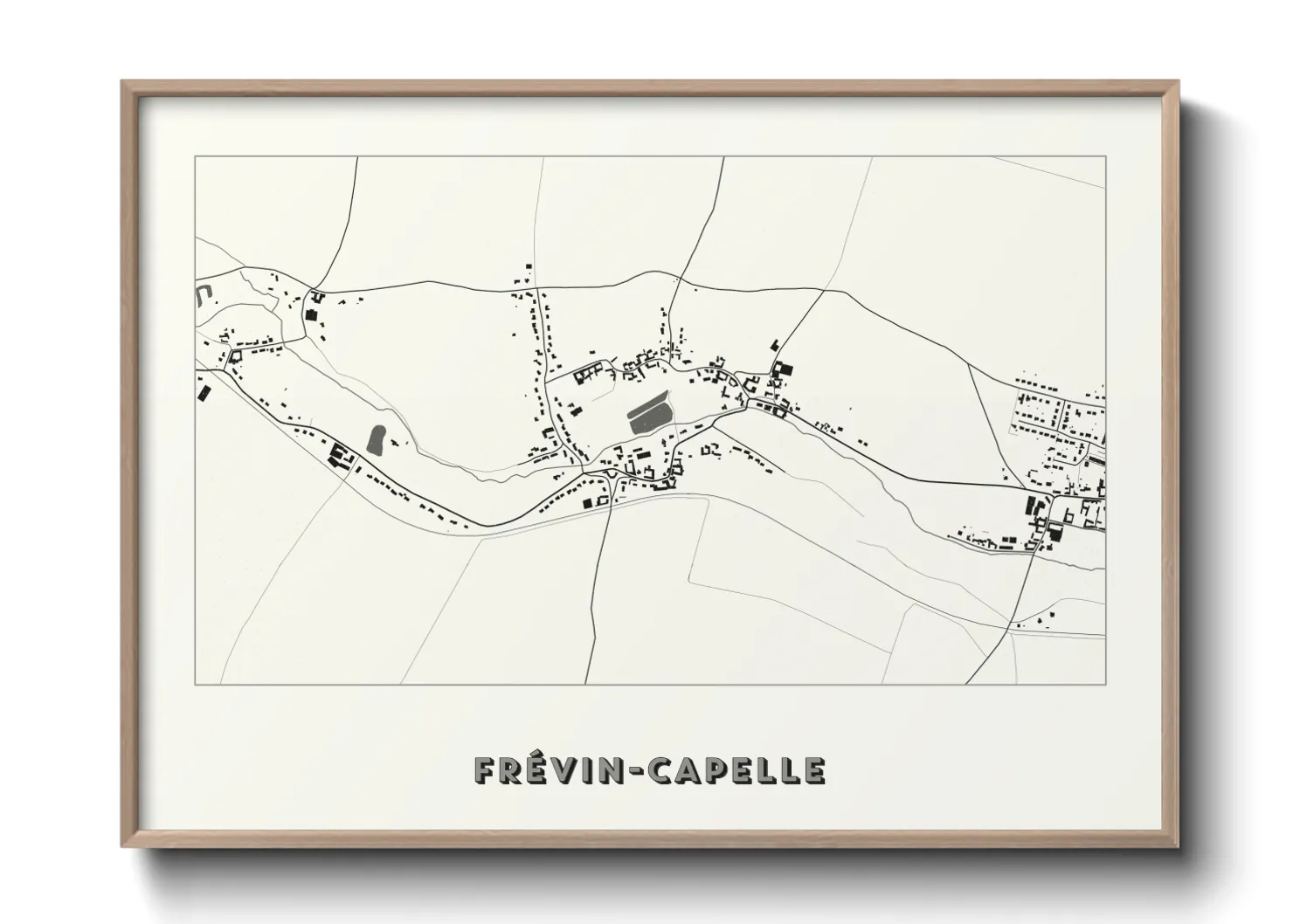 Une affiche de carte sur Frévin-Capelle