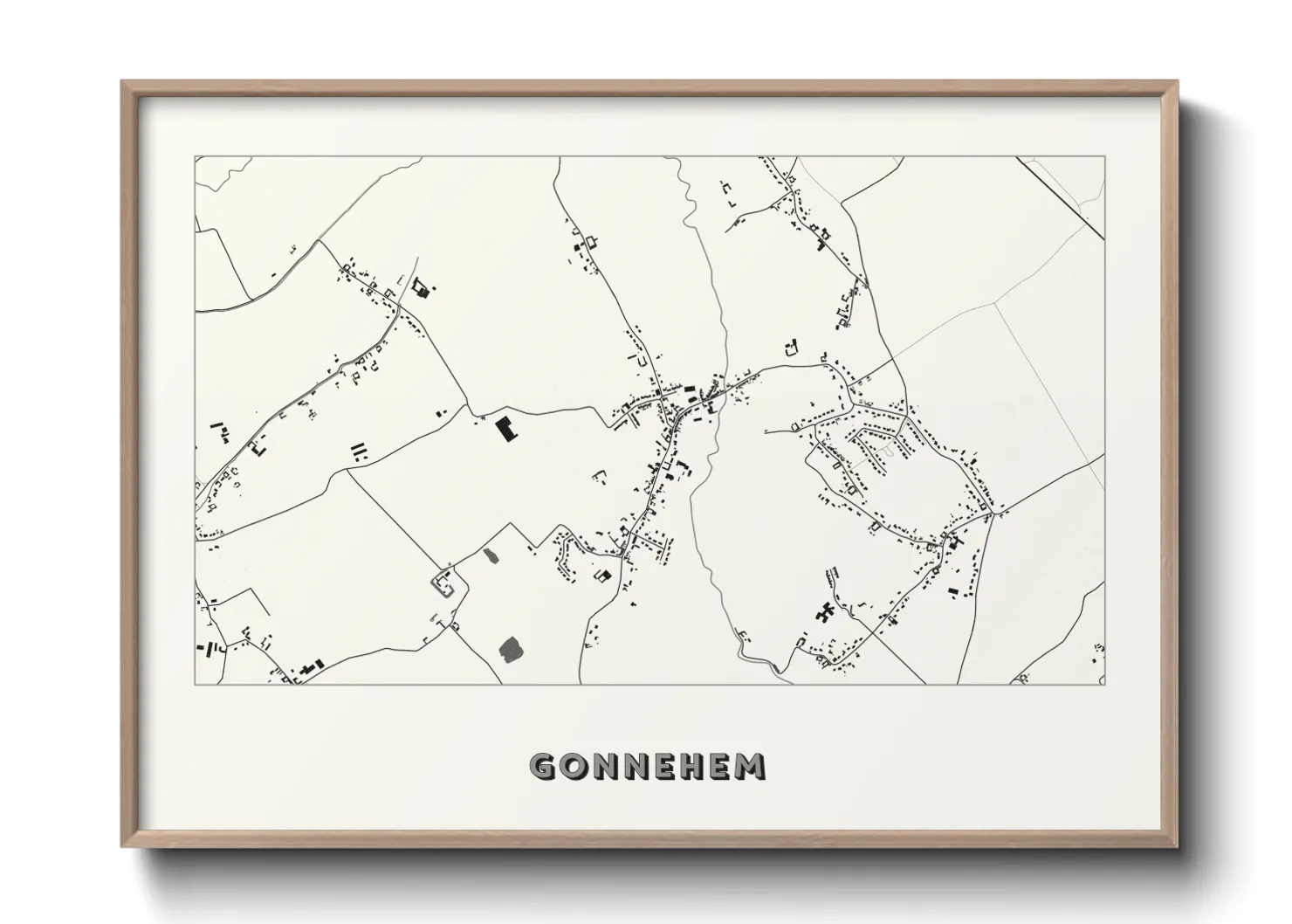 Une affiche de carte sur Gonnehem