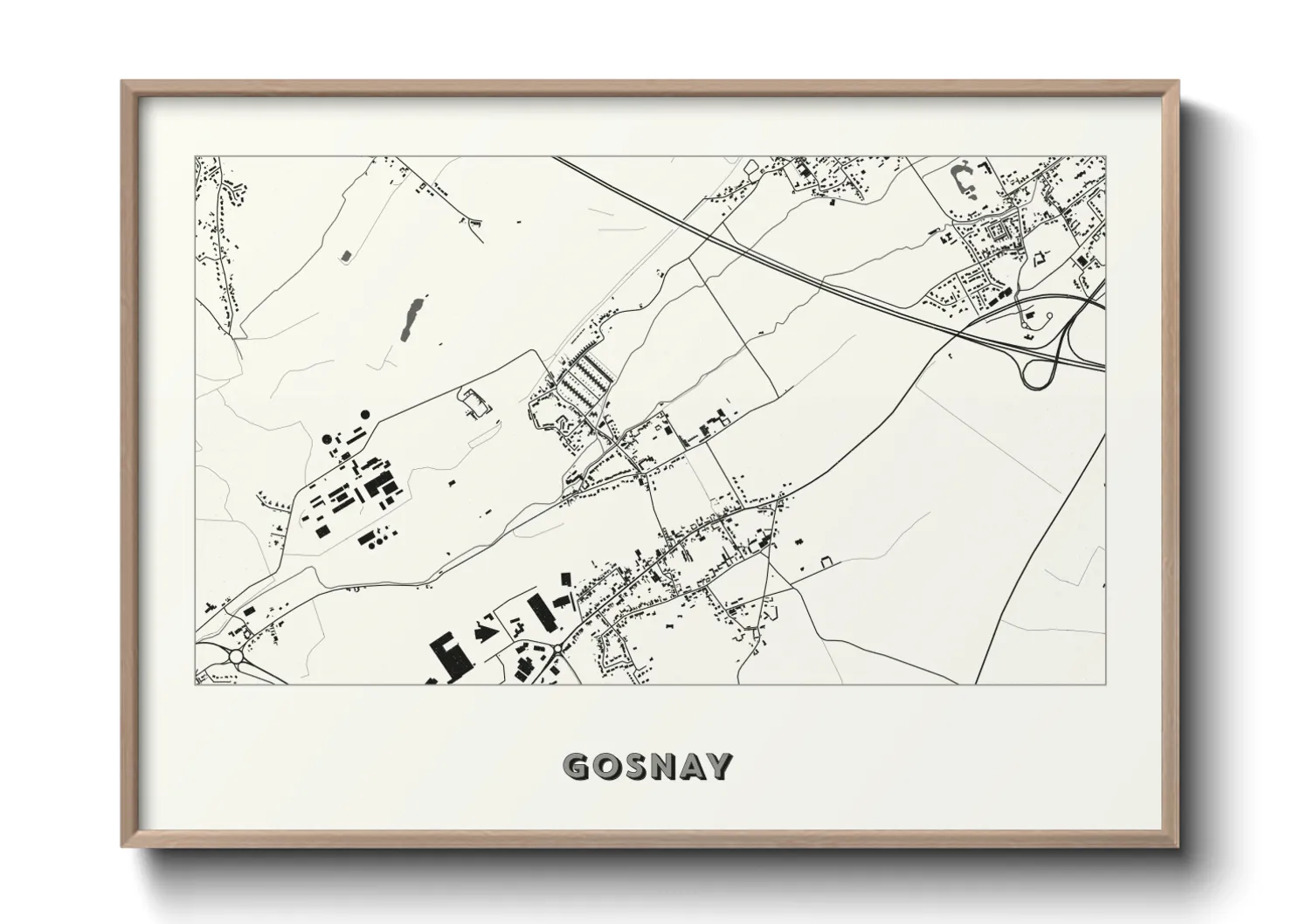 Une affiche de carte sur Gosnay