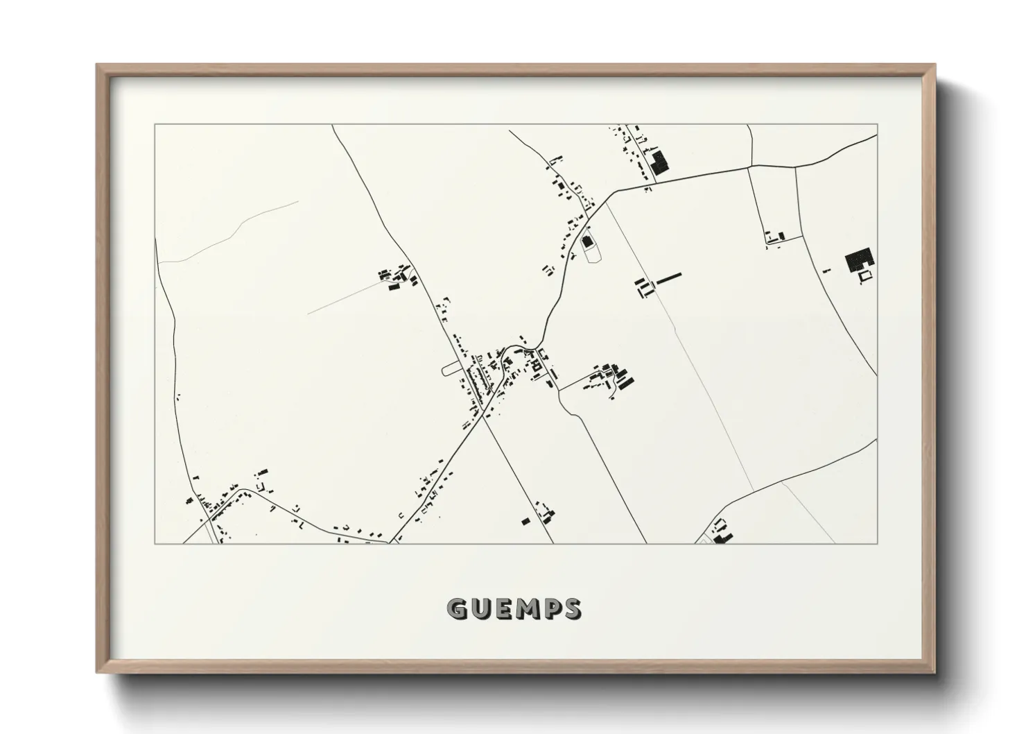 Une affiche de carte sur Guemps