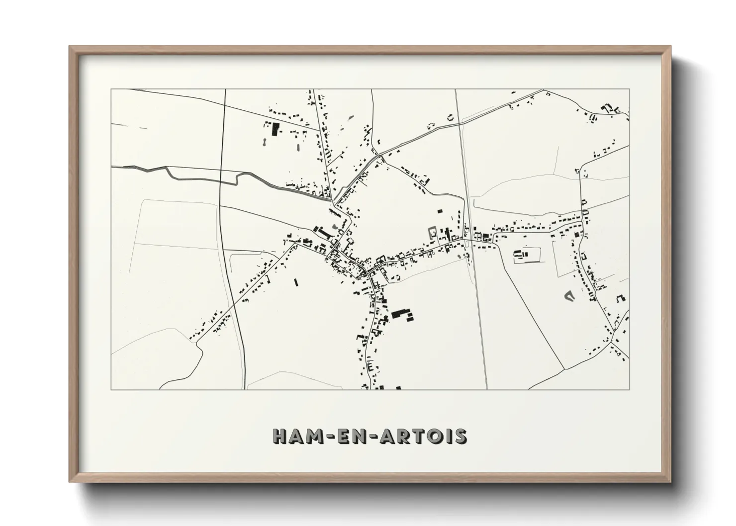 Une affiche de carte sur Ham-en-Artois