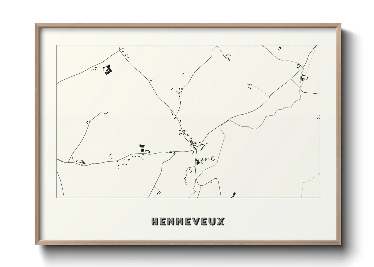 Une affiche de carte sur Henneveux