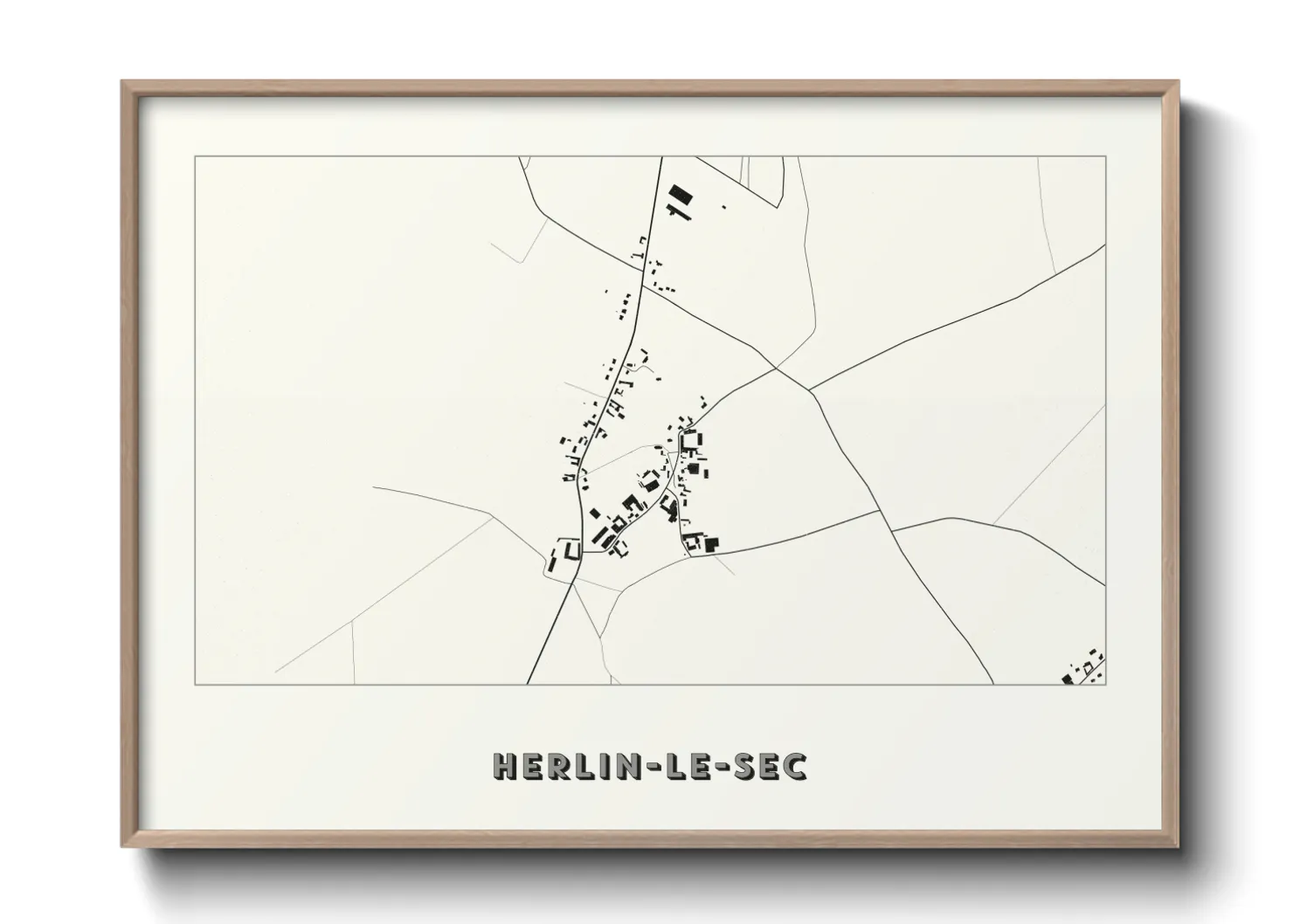 Une affiche de carte sur Herlin-le-Sec