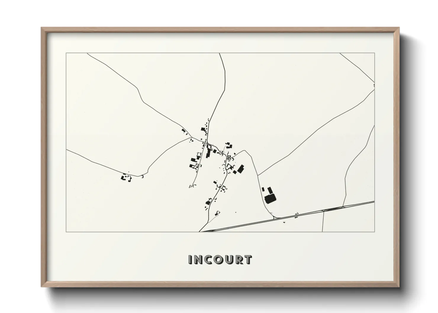 Une affiche de carte sur Incourt