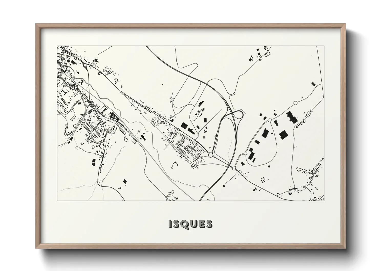 Une affiche de carte sur Isques