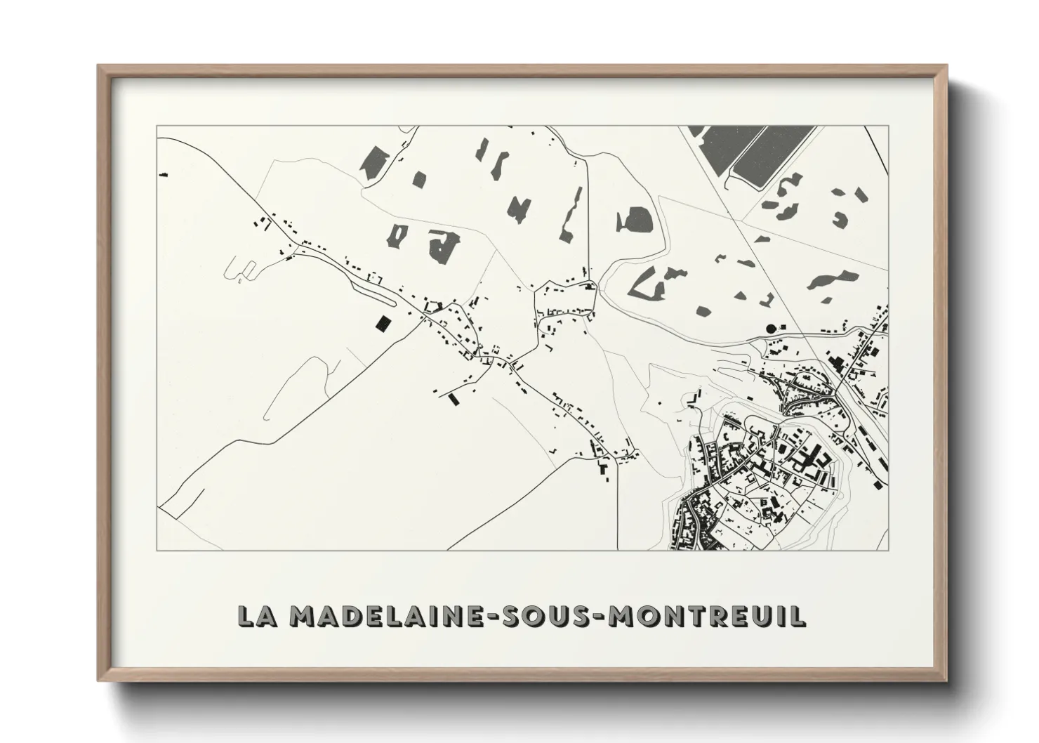 Une affiche de carte sur La Madelaine-sous-Montreuil