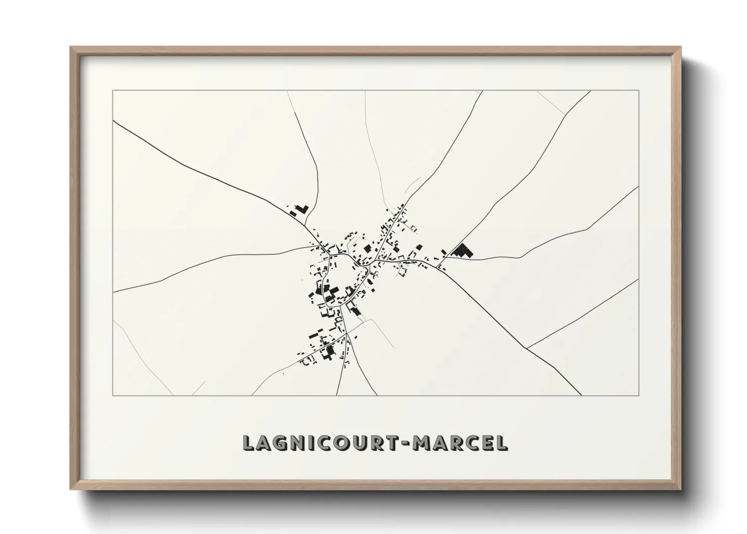Une affiche de carte sur Lagnicourt-Marcel